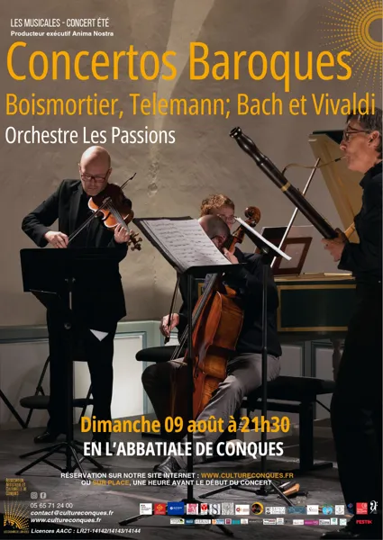 Concert Les Musicales : Concertos Baroques - Orchestre Les Passions