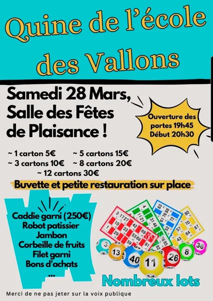 Quine de l'école des Vallons