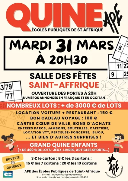 Quine de l'APE des Ecoles Publiques