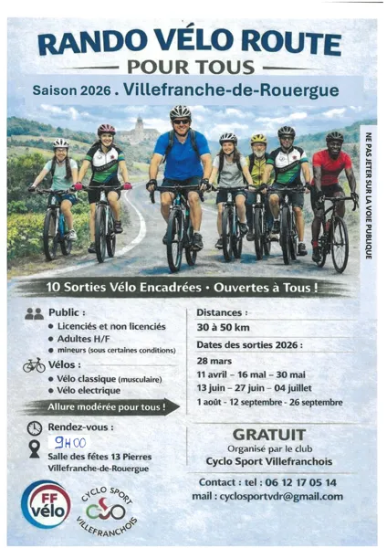 Cyclo Sport Villefranchois : les sorties 2026 pour tous !