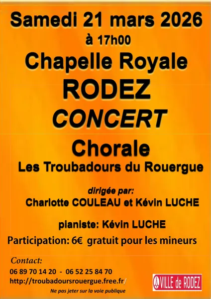Concert les Troubadours du Rouergue - chapelle royale