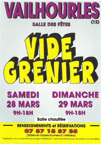 Vide grenier sur deux jours !