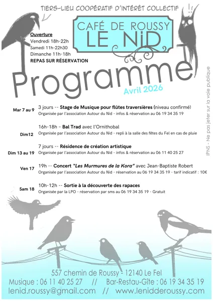 Stage de musique pour fête traversières