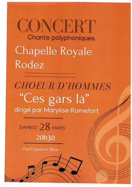 Concert Chants Polyphoniques Choeur d'Hommes