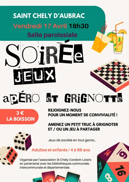 Soirée jeux apéro et grignotte !