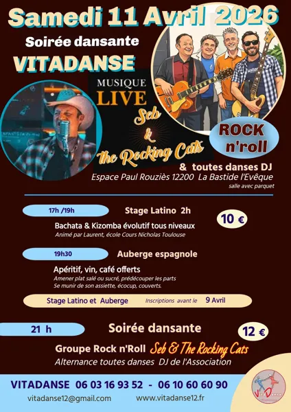 Soirée dansante rock n'roll et stage latino - La Bastide l'Evêque