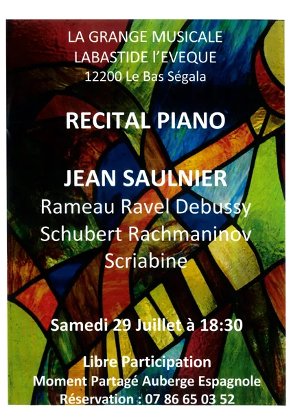Récital piano à La Grange Musicale - La Bastide l'Evêque