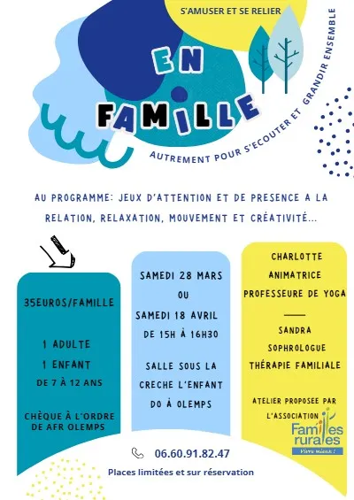 Atelier s'amuser et se relier en famille