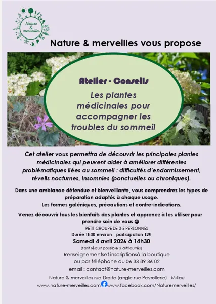 Atelier conseils plantes médicinales 