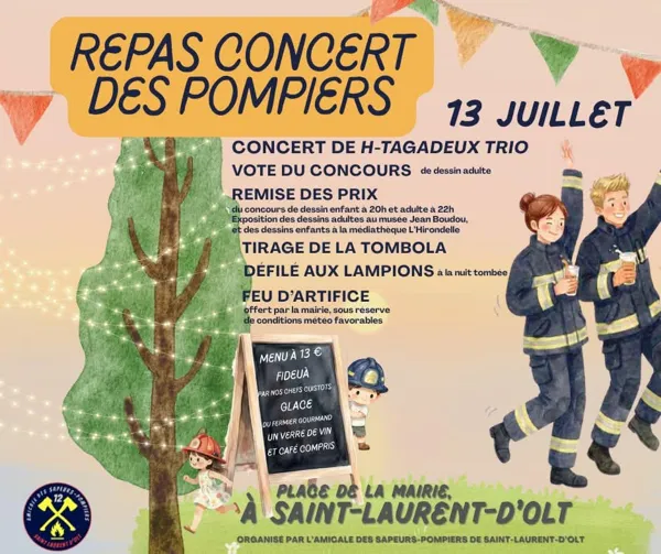 Repas Concert des Pompiers de St Laurent d'Olt
