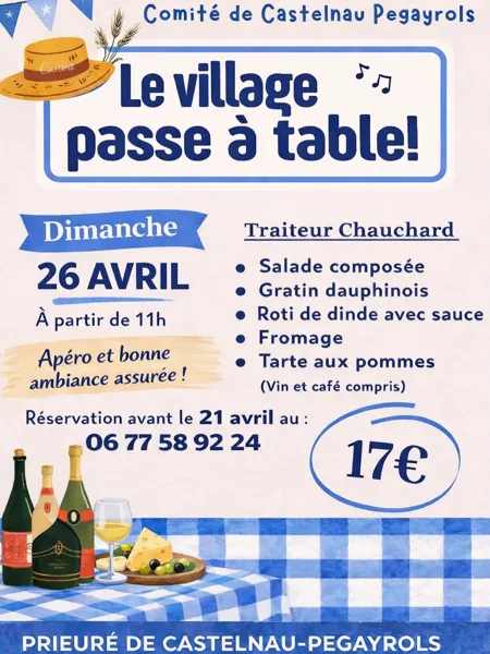 Le village de Castelnau-Pégayrols passe à table !