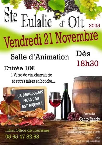 Soirée Beaujolais à Ste Eulalie d'Olt