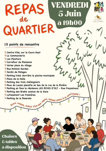 Repas de quartiers à St Geniez d'Olt