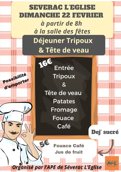 Petit-déjeuner organisé par l'APE de Sévérac-l'Eglise