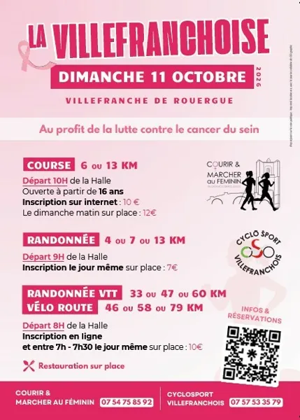 Octobre Rose - Course caritative La Villefranchoise