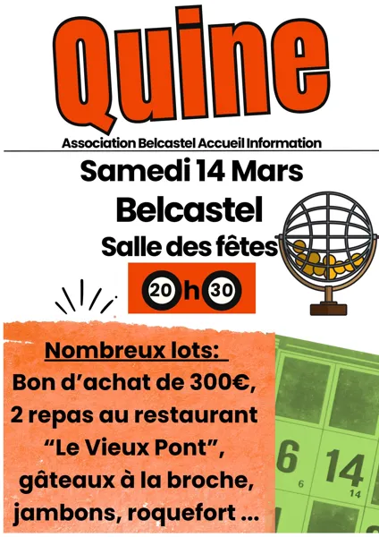 Quine de l'association Belcastel Accueil Information