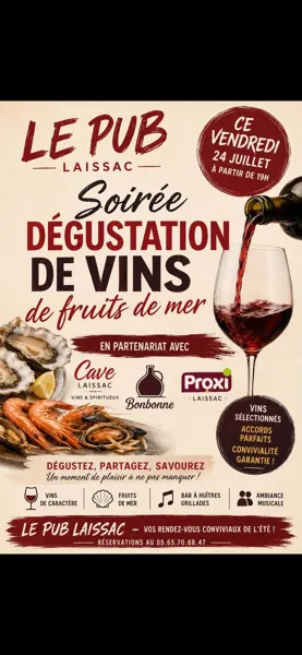Dégustation de vins au Pub à Laissac