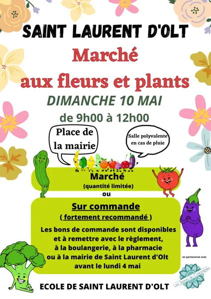 Marché aux plants et aux fleurs à Saint Laurent d'Olt
