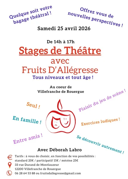 Stage de théâtre avec Fruits d'Allégresse