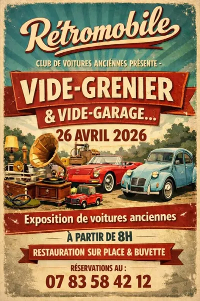 Vide-grenier, vide-garage et exposition de voitures anciennes