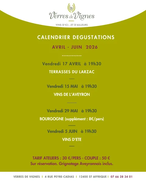 Dégustations de vins : Les Vins d'Eté