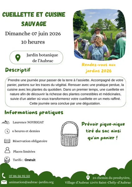 Rendez-vous aux jardins : "cueillette et cuisine sauvage" — visuel événement