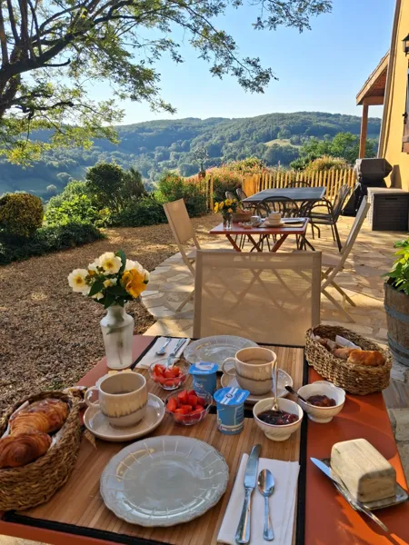 Petits déjeuners sur la terrasse