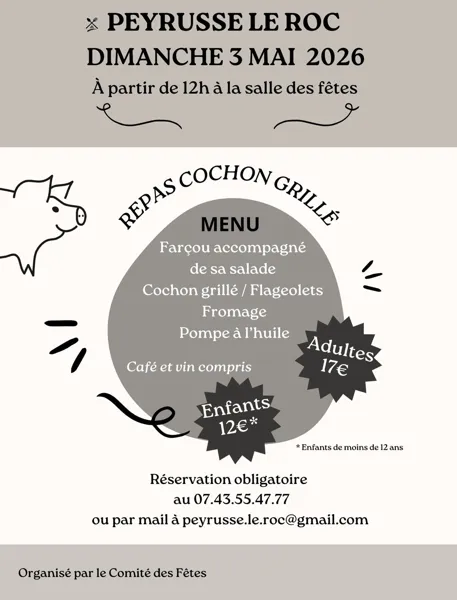 Repas cochon grillé