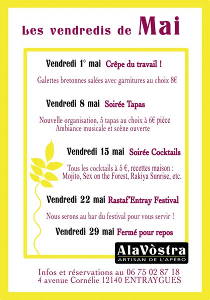 Soirée cocktails en musique chez Alavostra