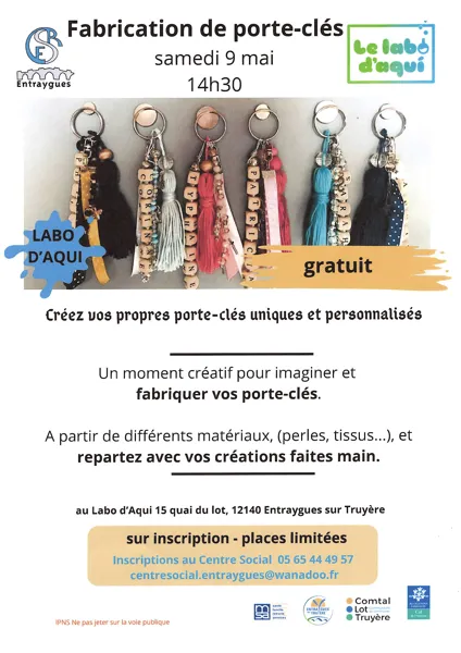 Atelier fabrication de porte-clés