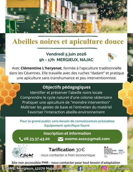 Journée d'initiation apiculture : abeilles noires et apiculture douce — visuel événement
