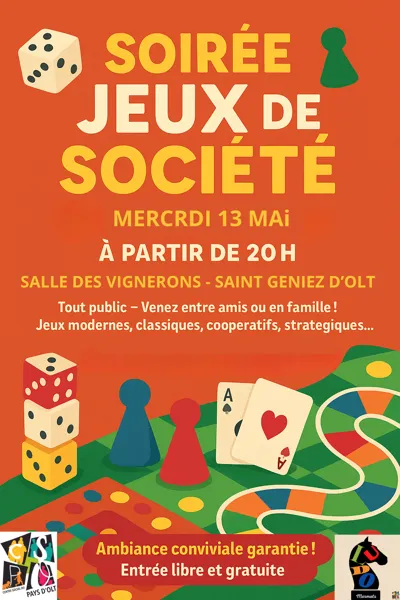 Soirée Jeux de Société – Spécial week-end de l’Ascension ! — visuel événement