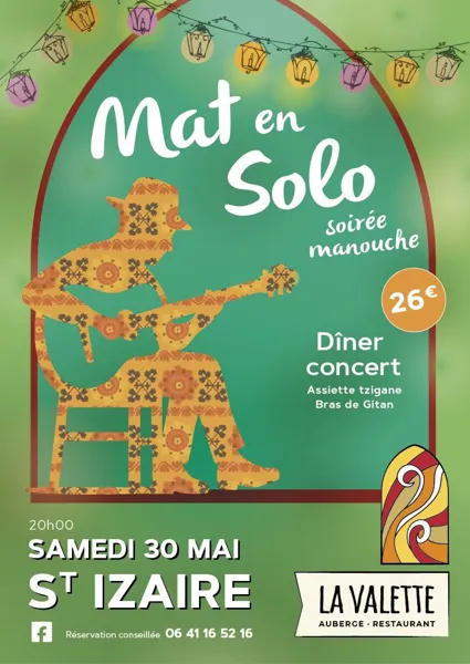 Dîner et Concert Mat en Solo