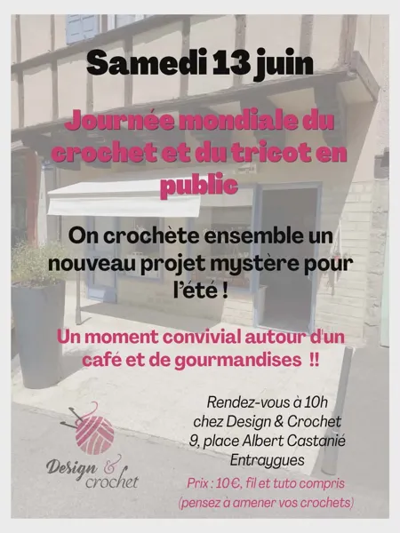 Journée mondiale du crochet et du tricot en public