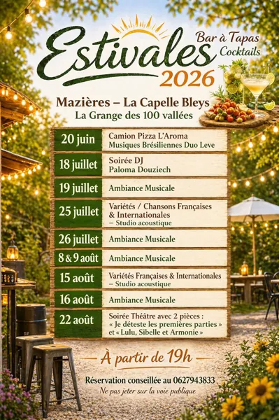 Les Estivales de La Grange des 100 vallées — visuel événement