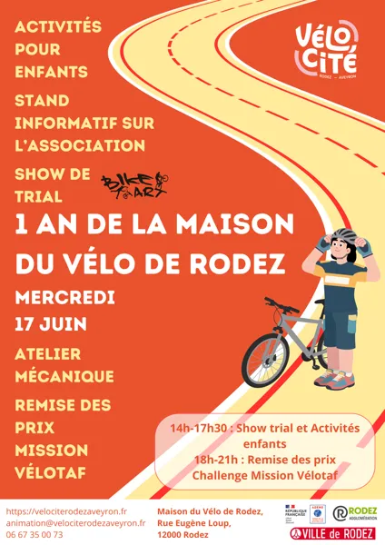 Anniversaire de la Maison du vélo de Rodez et remise des prix du Challenge Mission vélotaf