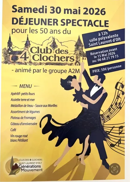 Déjeuner spectacle pour les 50 ans du club des 4 clochers
