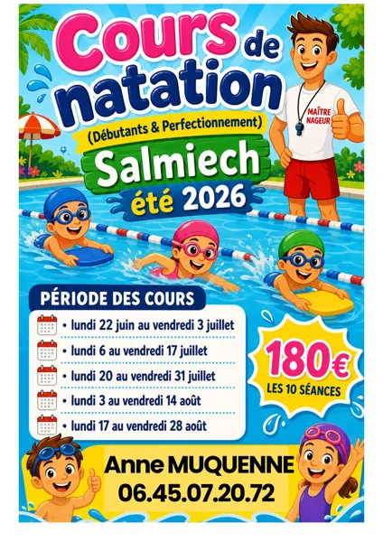 Cours de natation à la piscine de Salmiech