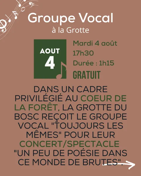 Groupe vocal "Toujours les mêmes" — visuel événement