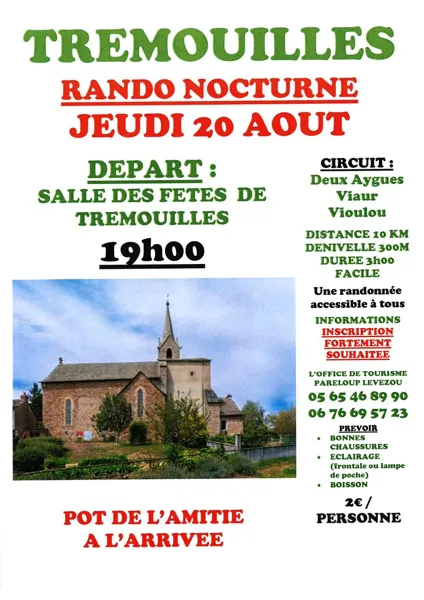 Randonnée nocturne : Vers Deux aigues, Vioulou et Viaur
