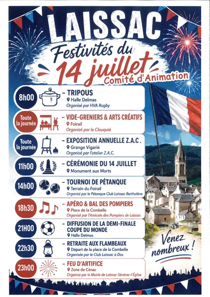 Fête du 14 juillet à Laissac