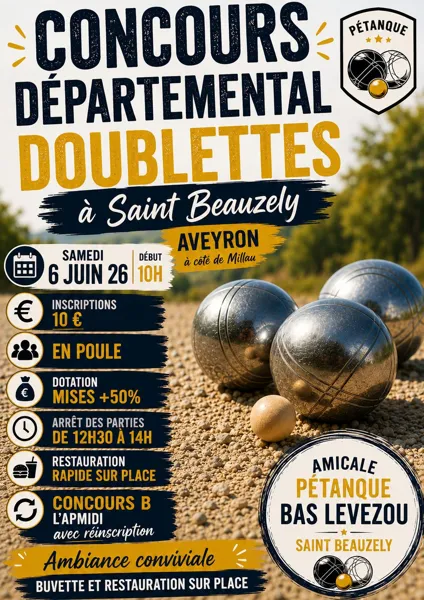 Concours départemental de pétanque en doublettes