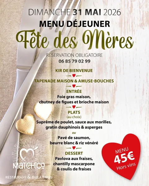 Menu Déjeuner de la Fête des Mères