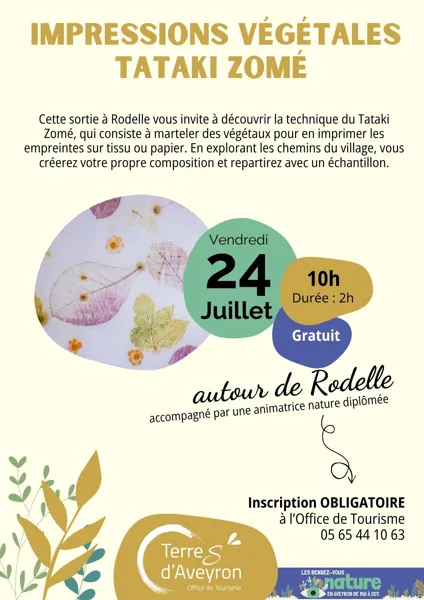 Tataki Zomé, impressions végétales - ENS Rodelle