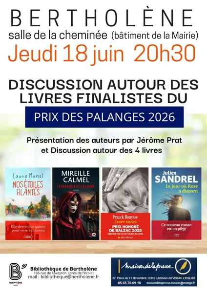 Soirée discussion autour des livres finalistes du prix des Palanges 2026
