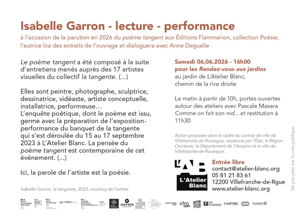Isabelle Garron, le poème tangent
