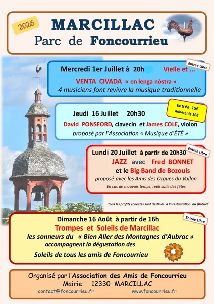 Concert Parc de Foncourrieu - Jeudi 16 juillet