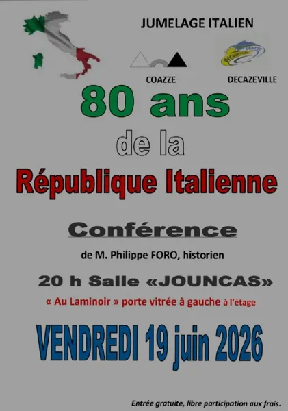 Conférence : 80 ans de la République Italienne