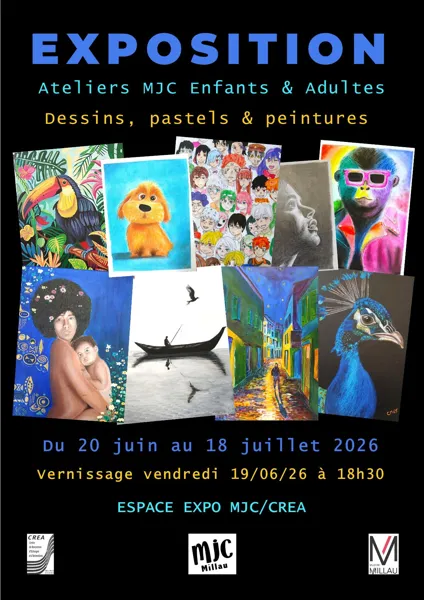 Expo enfants, ados et adultes des ateliers dessin et peinture de la MJC - Espace MJC / CREA