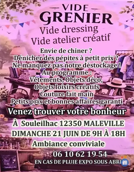 Vide grenier, vide dressing et atelier créatif